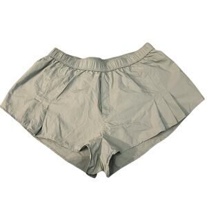 Anthropologie Womens Pleated Skirty Boxy Shorts Pajamas Medium Sage Green Poplin